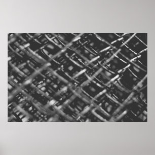 Grey chain link fence poster