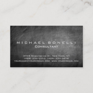 Grey Chalkboard Pattern Consultant Business Card