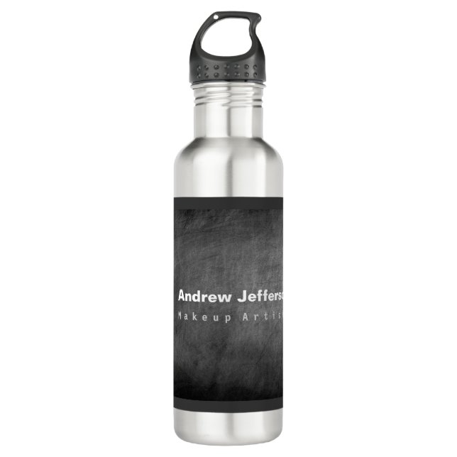 Grey Chalkboard Pattern Red 710 Ml Water Bottle (Front)