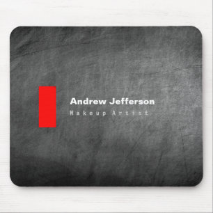 Grey Chalkboard Pattern Red Mouse Pad