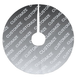 Grey (changeable colour) Ombre & Text Pattern Brushed Polyester Tree Skirt