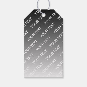 Grey (changeable colour) Ombre & Text Pattern Gift Tags