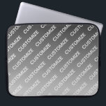 Grey (changeable colour) Ombre & Text Pattern Laptop Sleeve<br><div class="desc">Modern looking,  customisable design,  edit as you like!</div>