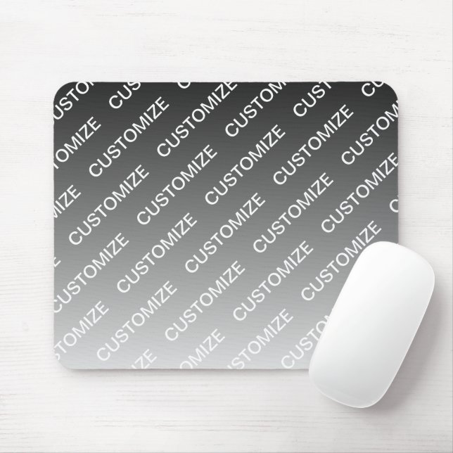 Grey (changeable colour) Ombre & Text Pattern Mouse Pad (With Mouse)