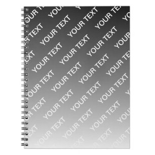 Grey (changeable colour) Ombre & Text Pattern Notebook