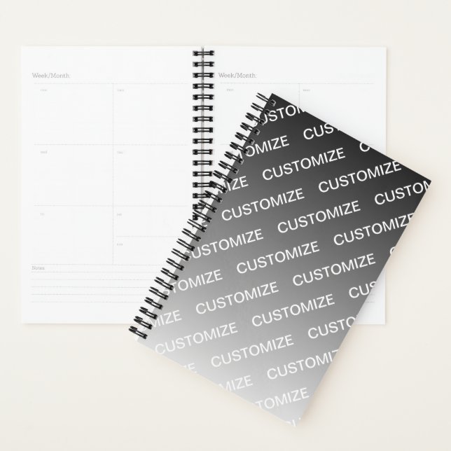 Grey (changeable colour) Ombre & Text Pattern Planner (Display)