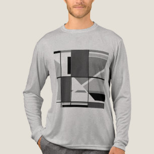 Grey Charcoal Black MCM Look Geometric Abstract  Tri-Blend Shirt