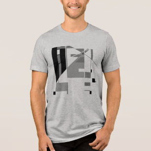 Grey Charcoal Black Southwest Art Look Abstract Tri-Blend Shirt