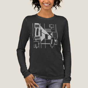 Grey Charcoal Geometric MCM-inspired Abstract Art Tri-Blend Shirt