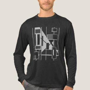 Grey Charcoal Geometric MCM-inspired Abstract Art Tri-Blend Shirt