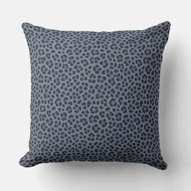 Grey Cheetah Print Throw Pillow (Front)