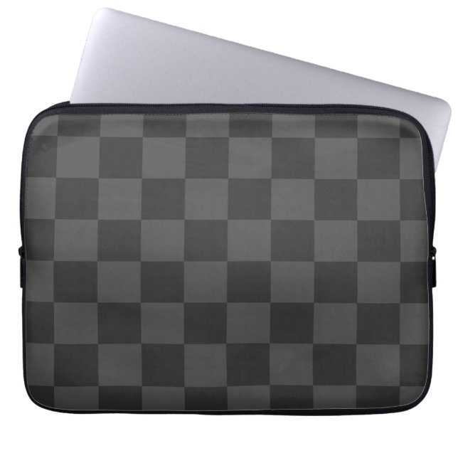 Grey Chequerboard Laptop Sleeve (Front)