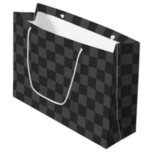 Grey Chequerboard Large Gift Bag