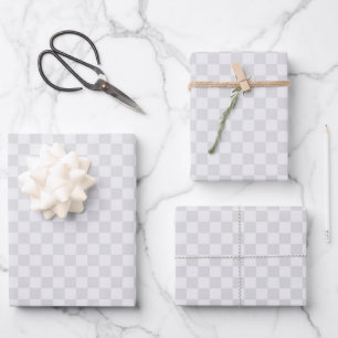 Grey Chequered Pattern Wrapping Paper Sheet