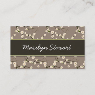 Grey Cherry Blossoms Business Cards
