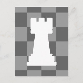 Grey chessboard Rook Postcard