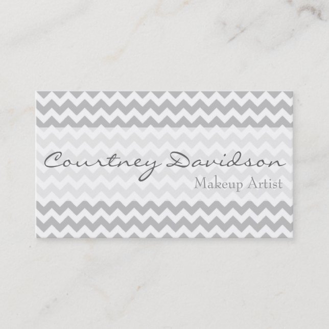 Grey Chevron Business Cards (Front)