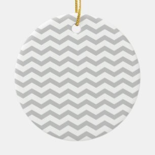 Grey Chevron Ceramic Tree Decoration