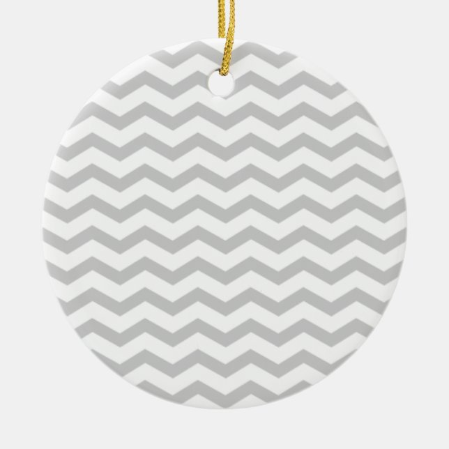 Grey Chevron Ceramic Tree Decoration (Front)