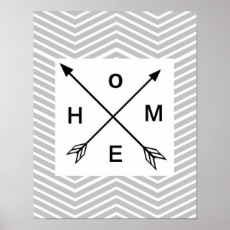 Grey Chevron Home Decor Art Poster Minimalist art