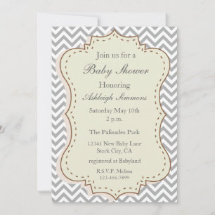 Grey Chevron Invitation
