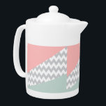 Grey Chevron Mint and Coral<br><div class="desc">Stylish mint green and coral diagonal corners with a grey chevron centre-</div>