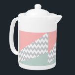 Grey Chevron Mint and Coral<br><div class="desc">Stylish mint green and coral diagonal corners with a grey chevron centre-</div>