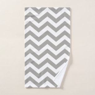 Grey Chevron Pattern Bath Towel Set