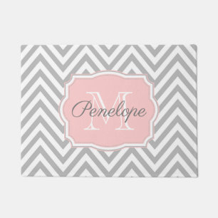 Grey Chevron Pattern Doormat