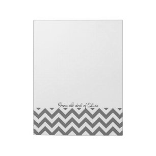 Grey Chevron Personalised Notepad