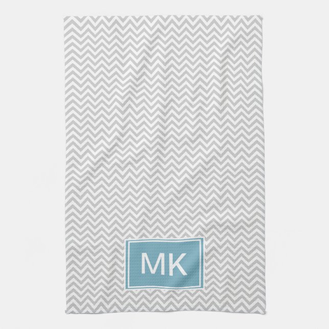 grey chevron.png tea towel (Vertical)