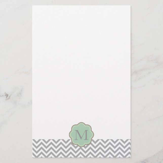 Grey Chevron Stationery (Front)