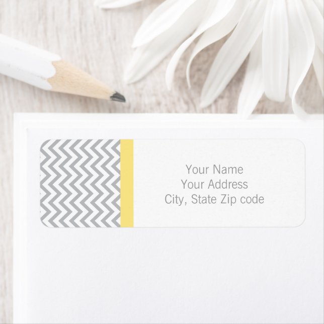 Grey Chevron Stripes Return Address (Insitu)