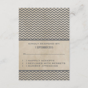 Grey Chic Chevron Response Card