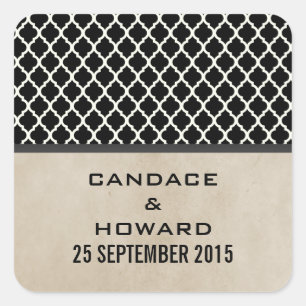 Grey Chic Quatrefoil Wedding Stickers