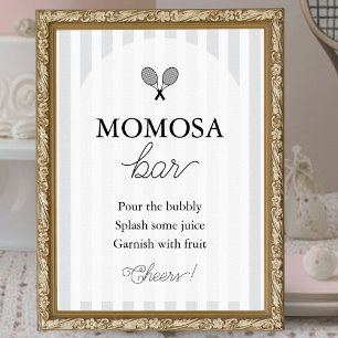 Grey Chic Tennis Baby Shower Momosa Bar Sign