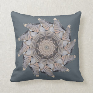 Grey Chickadee Pattern Pillow
