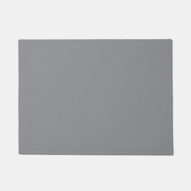 Grey Chiseled Stone Solid Colour Print, Neutral Doormat (Front)
