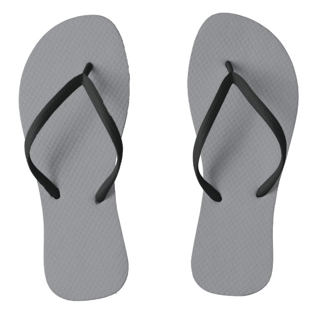 Grey Chiseled Stone Solid Colour Print, Neutral Jandals (Footbed)