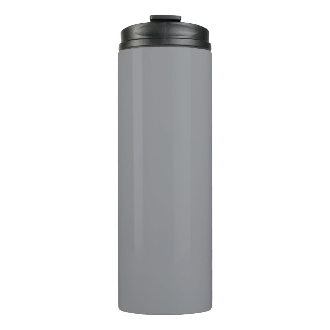 Grey Chiseled Stone Solid Colour Print, Neutral Thermal Tumbler (Front)
