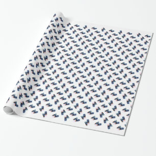 Grey Christmas Kitty III Wrapping Paper