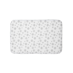 Grey Christmas Snowflakes pattern for the Holidays Bath Mat