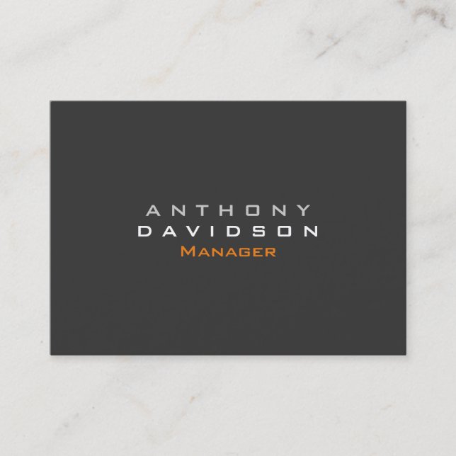 Grey Chubby Modern Trendy Business Card (Front)