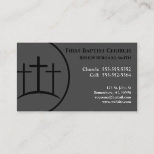 Grey Church Pastor or Deacon Business Card