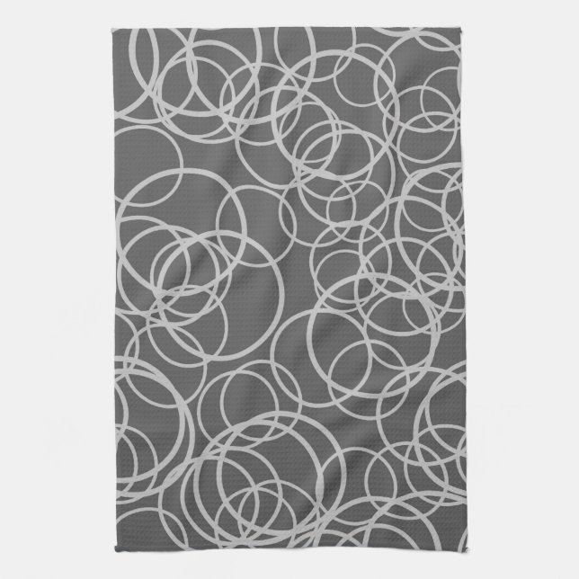 Grey Circles Kitchen Towel (Vertical)
