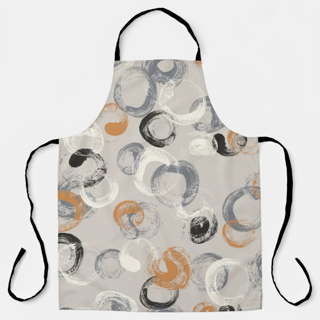 Grey Circles: Simple Seamless Pattern Apron (Front)