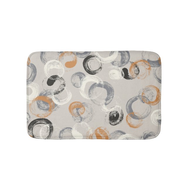 Grey Circles: Simple Seamless Pattern Bath Mat (Front)