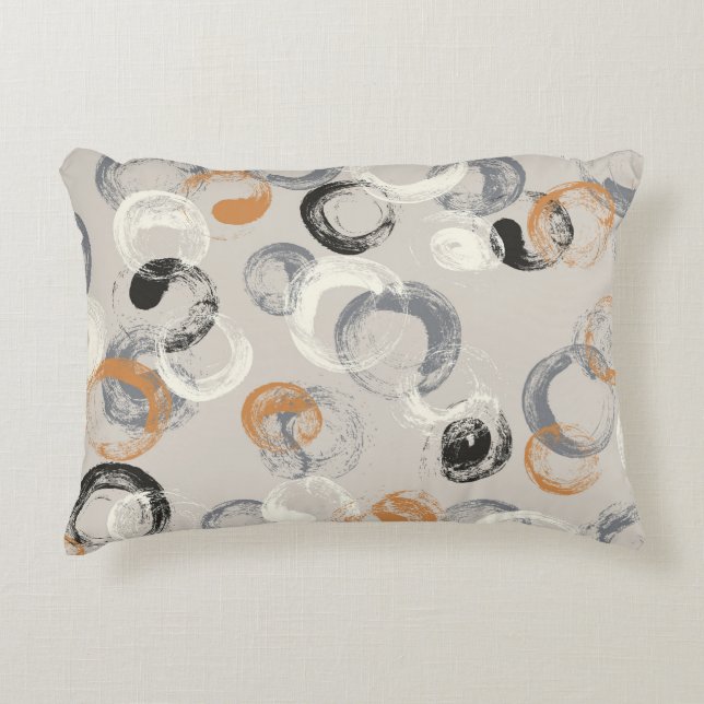 Grey Circles: Simple Seamless Pattern Decorative Cushion (Front)