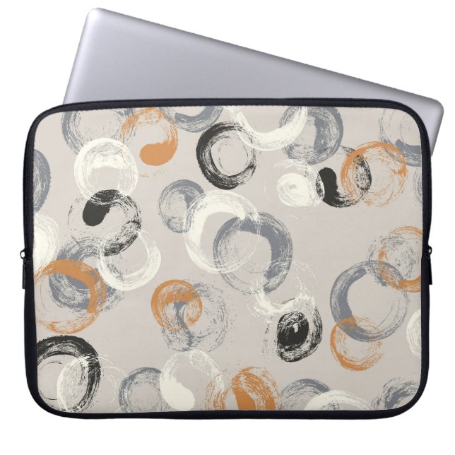Grey Circles: Simple Seamless Pattern Laptop Sleeve (Front)