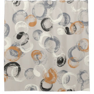 Grey Circles: Simple Seamless Pattern Shower Curtain